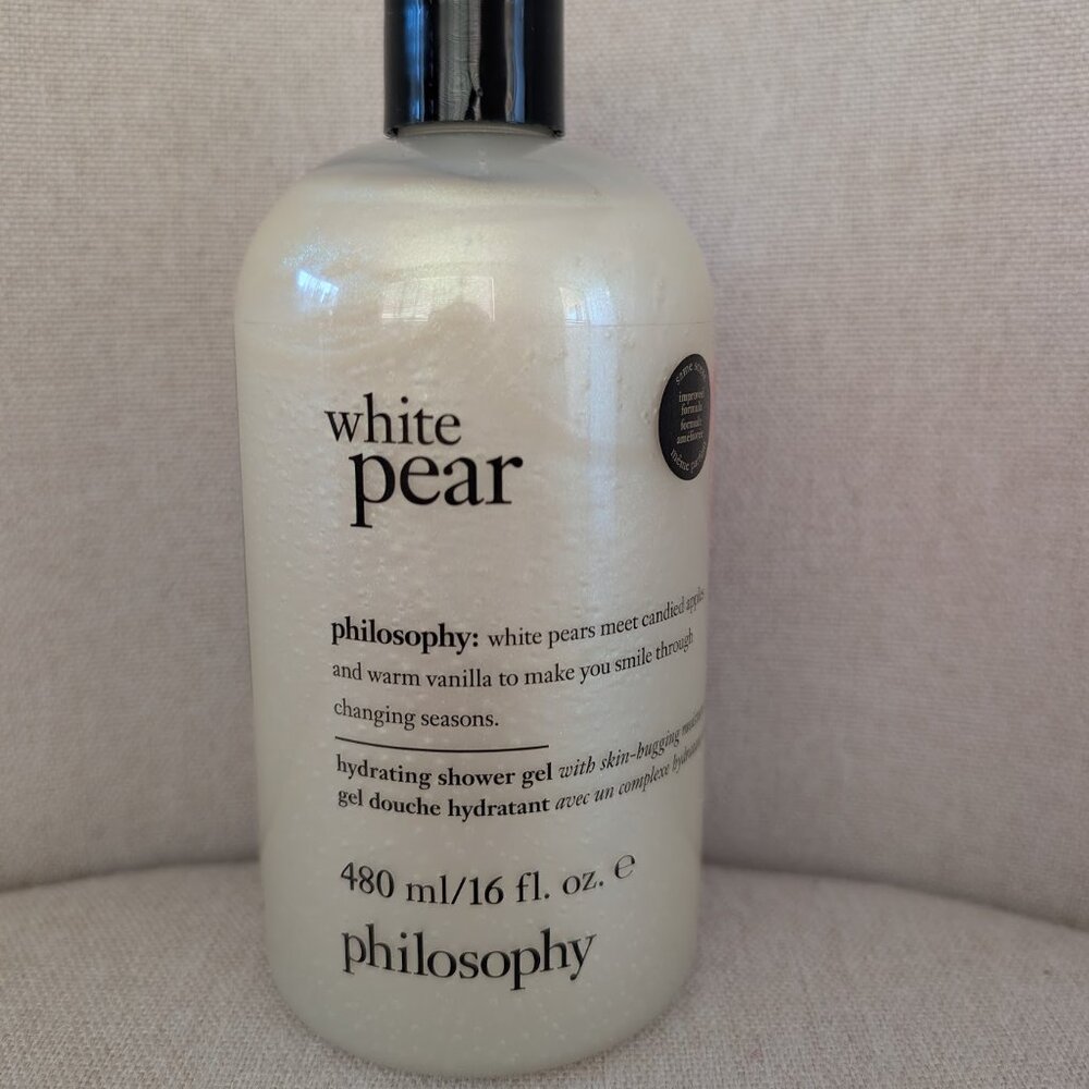 New Philosophy 3-in-1 Shampoo Shower Gel‎ Bubble Bath White Pear 16oz/480mL
